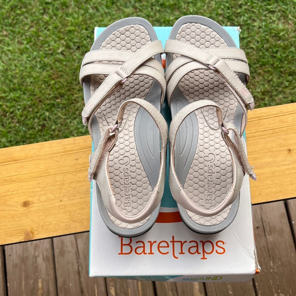 BareTraps Women's Sandals - Cream and Gray - Picture 2 of 6
